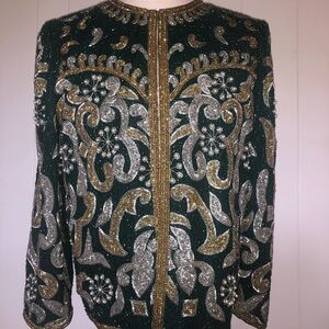 Hand made Laurence Kazar jacket and PL Studios ruffled/pleated pants